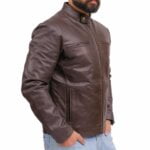 Philip-Mens-Brrown-Leather-Jacket