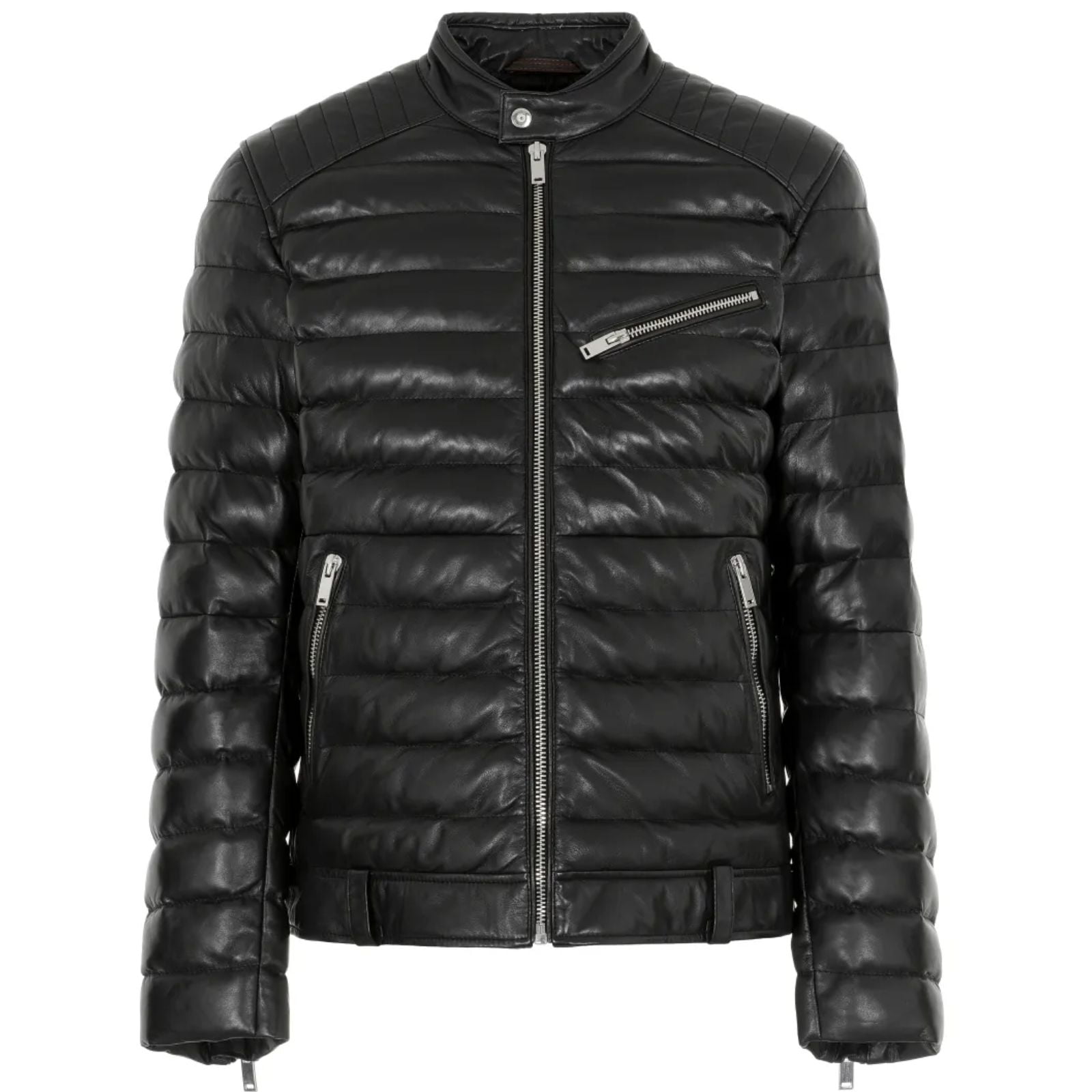 Dallas – Sheep Leather Puffer Jacket Black - TrendsFort