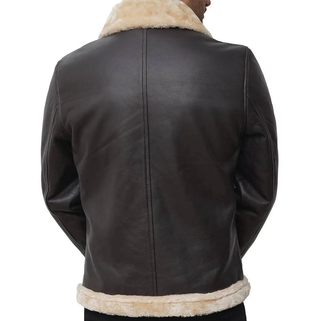 Brown Leather Shearling Jacket Mens Best Deals