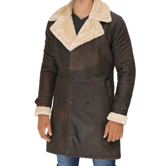 Buy Dark Brown Shearling Coat Mens