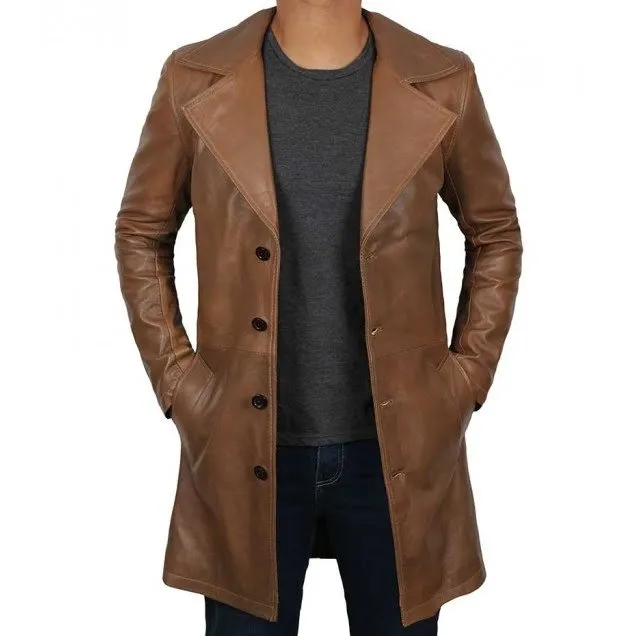 Lambskin Camel Brown Leather Car Coat Online