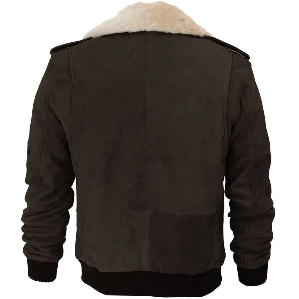 Mens Brown Leather Jacket With Fur Collar Online