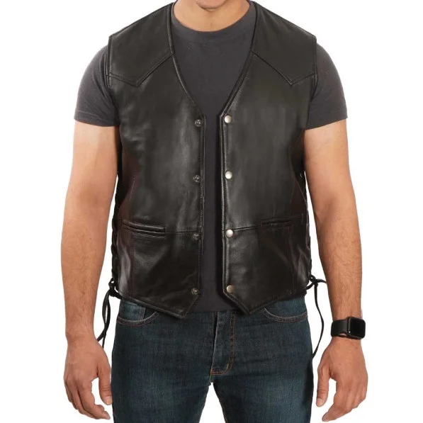 Mens Leather Biker Vest Online