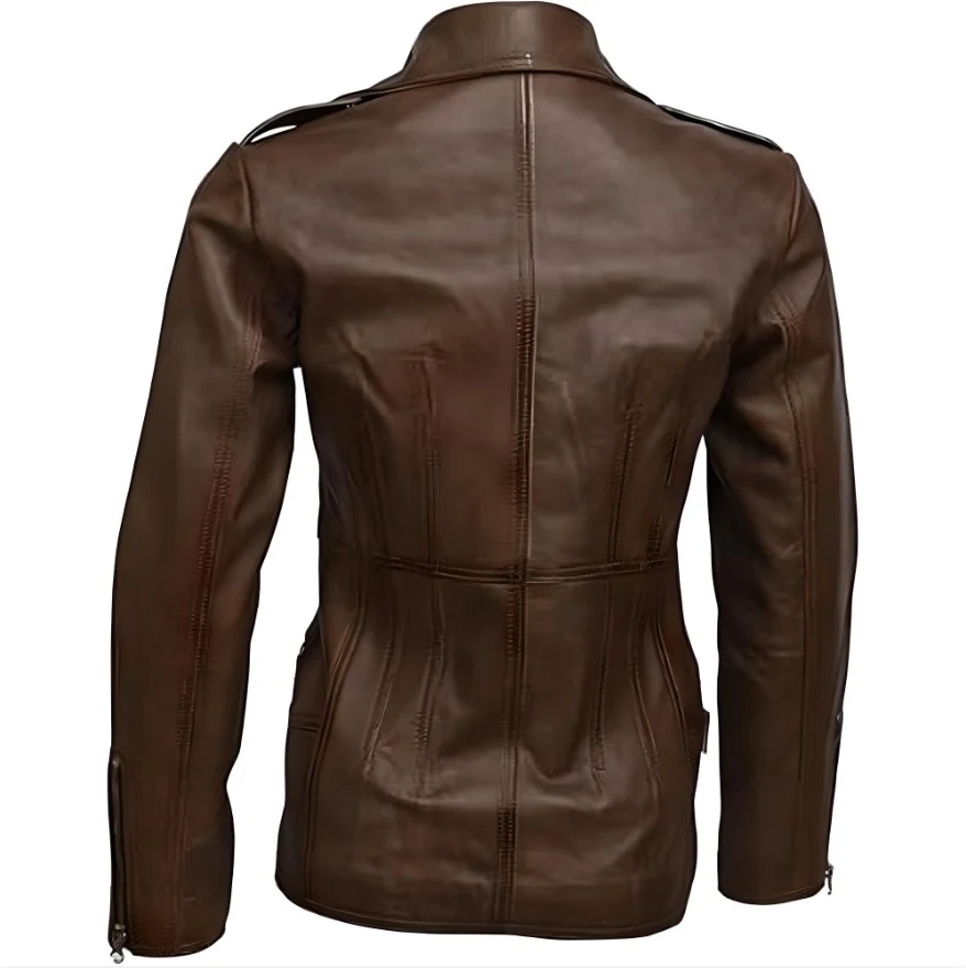 Real Sheep Leather Jacket brown online at Trendsfort