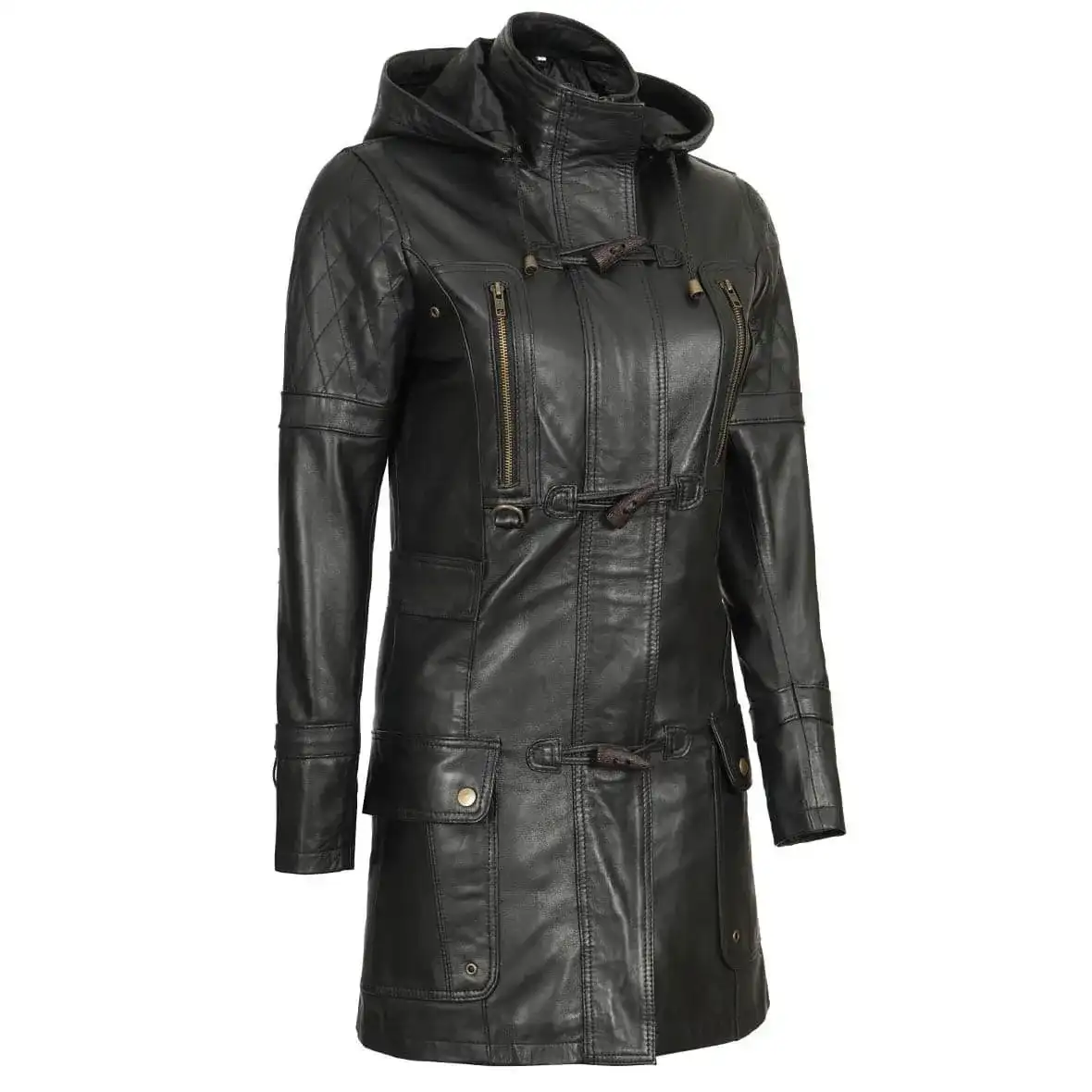 Verosa-real-lambskin-leather-black-coat-for-women