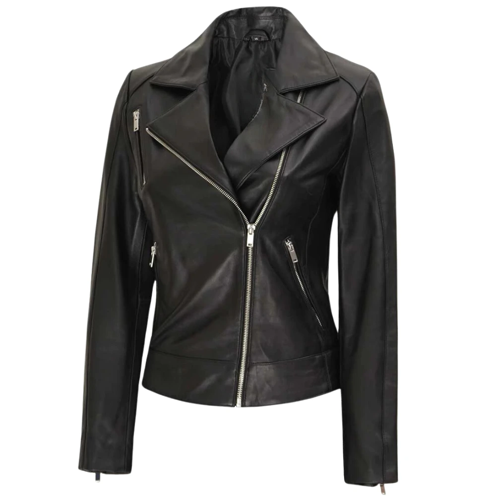 Asymmetrical Black Moto Leather Jacket