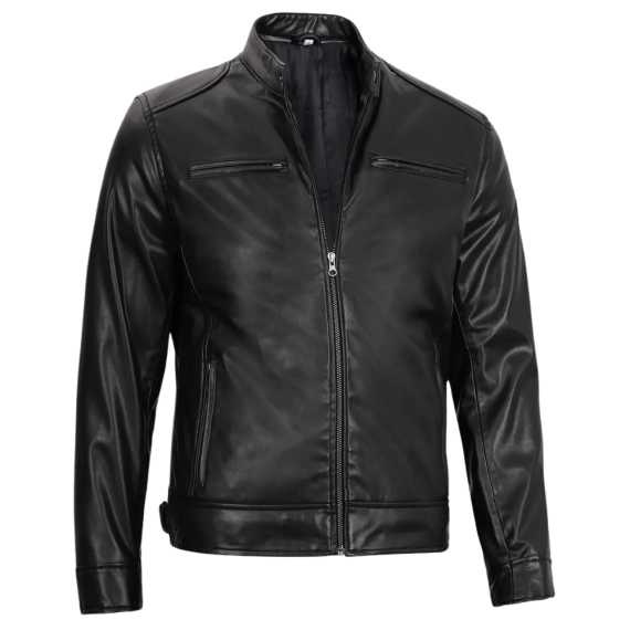 Black Cafe Racer Racer Jacket