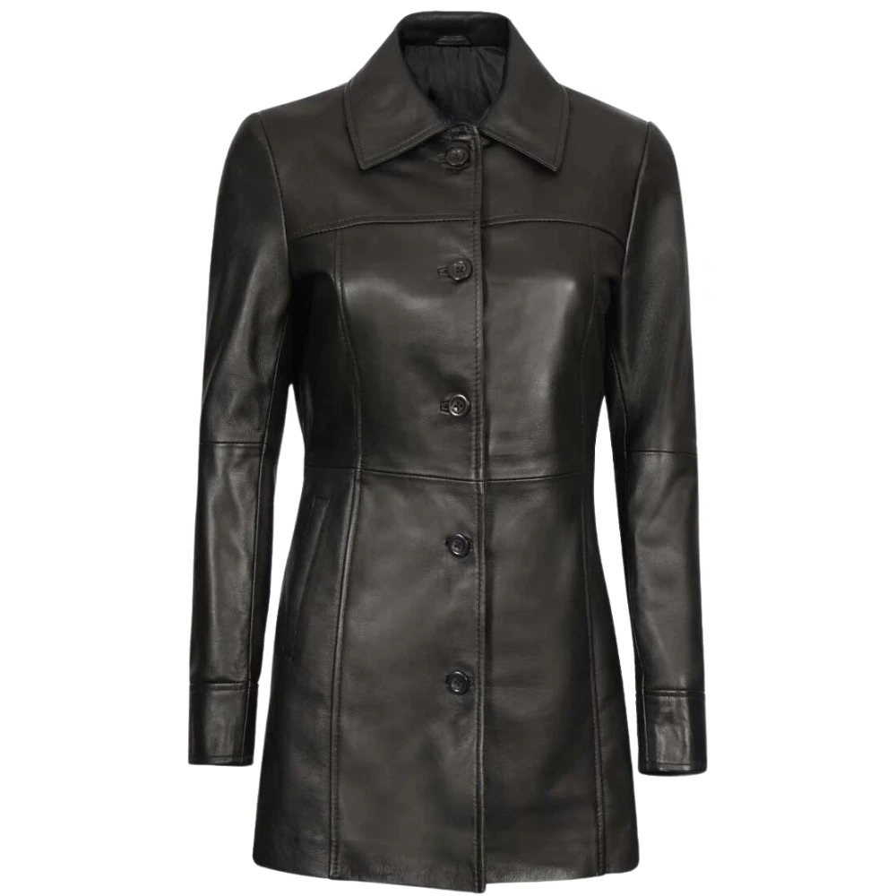 Black Leather Coat Womens