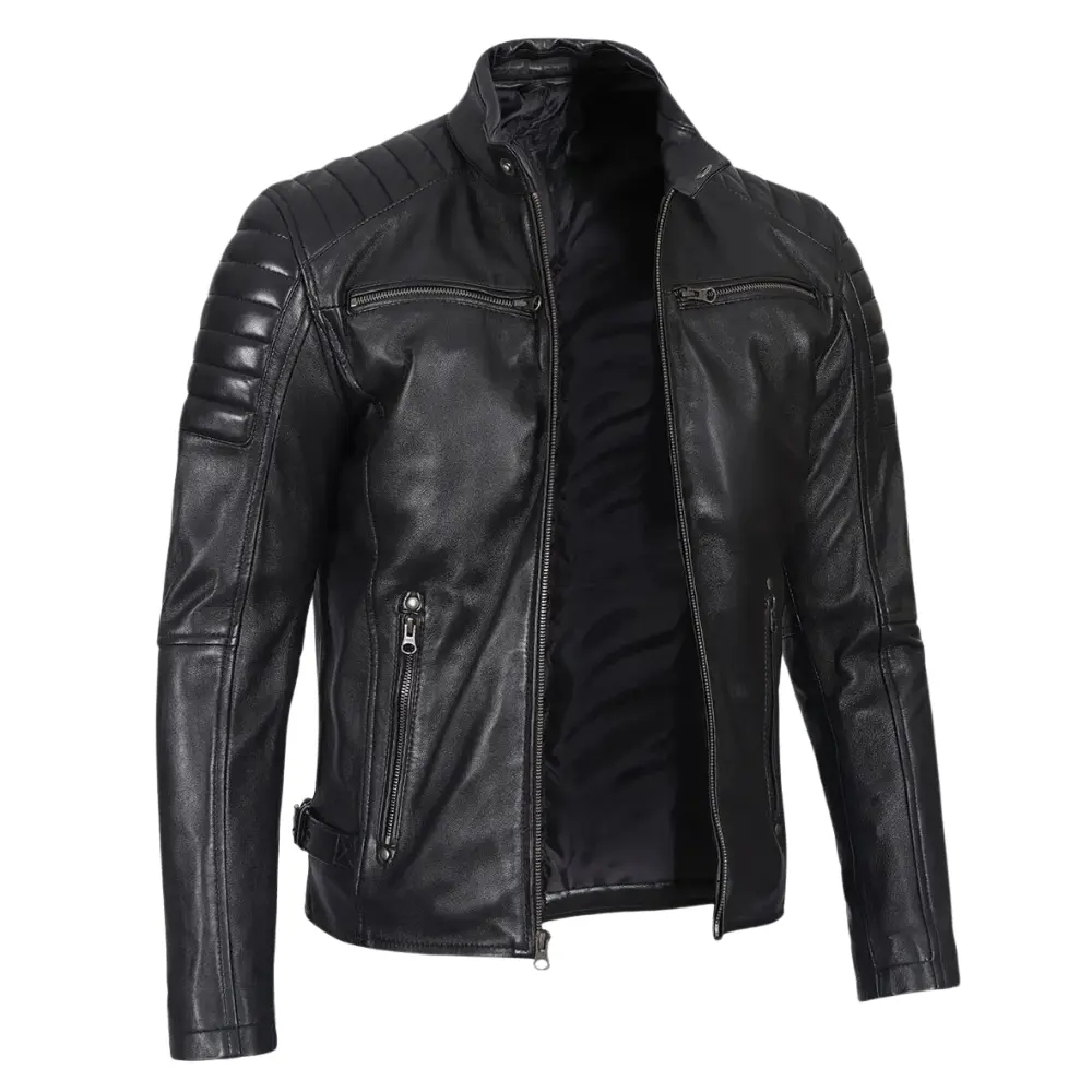 Black Motorcycle Leather Jacket