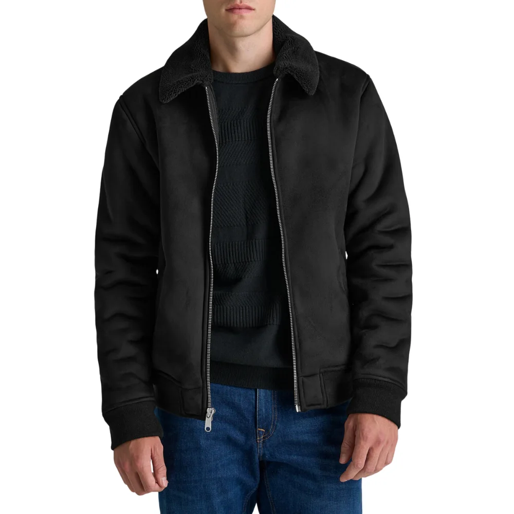 Bomber Black Suede Jacket