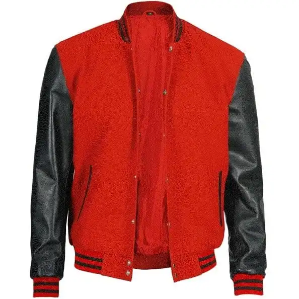 buy Mens Red And Black Varsity Jacket