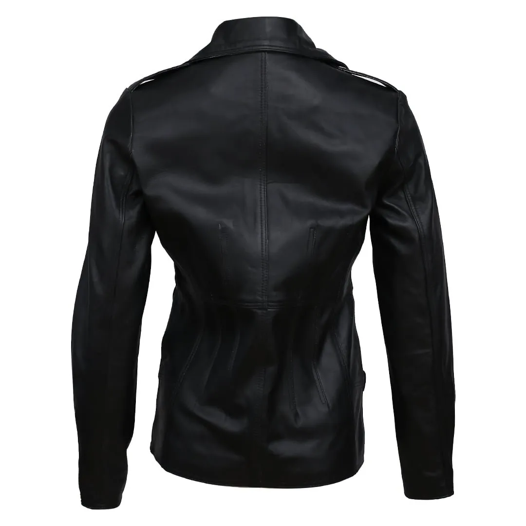 buy Real Sheep Trendy Leather Jacket Black