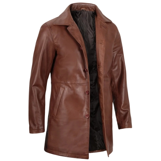 Real Lambskin Brown Leather Car Coat