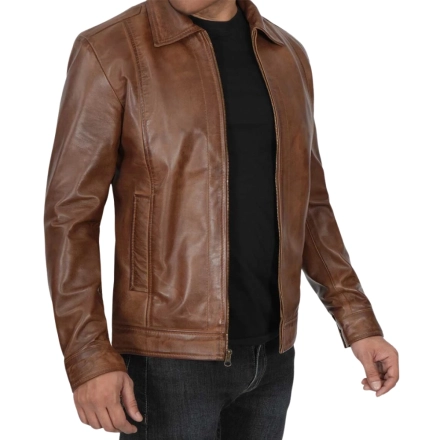 Reeves Chocolate Brown Leather Jacket