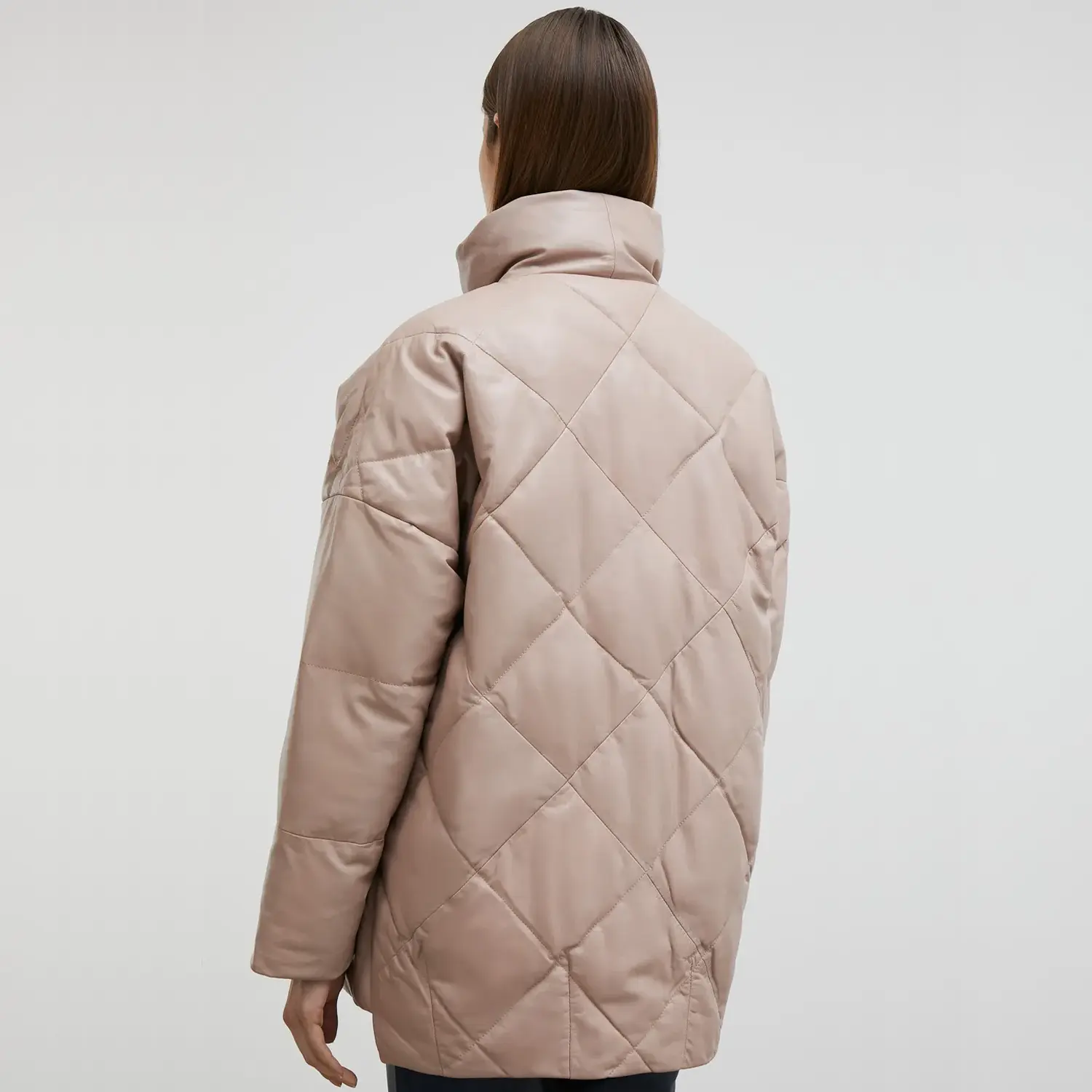 Beige-Puffer-Coat-Womens-Back