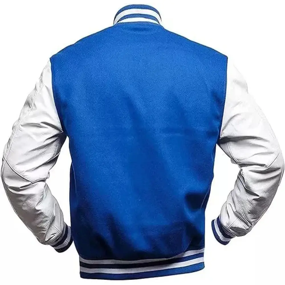 Blue And White Varsity Letterman Jacket for Sale