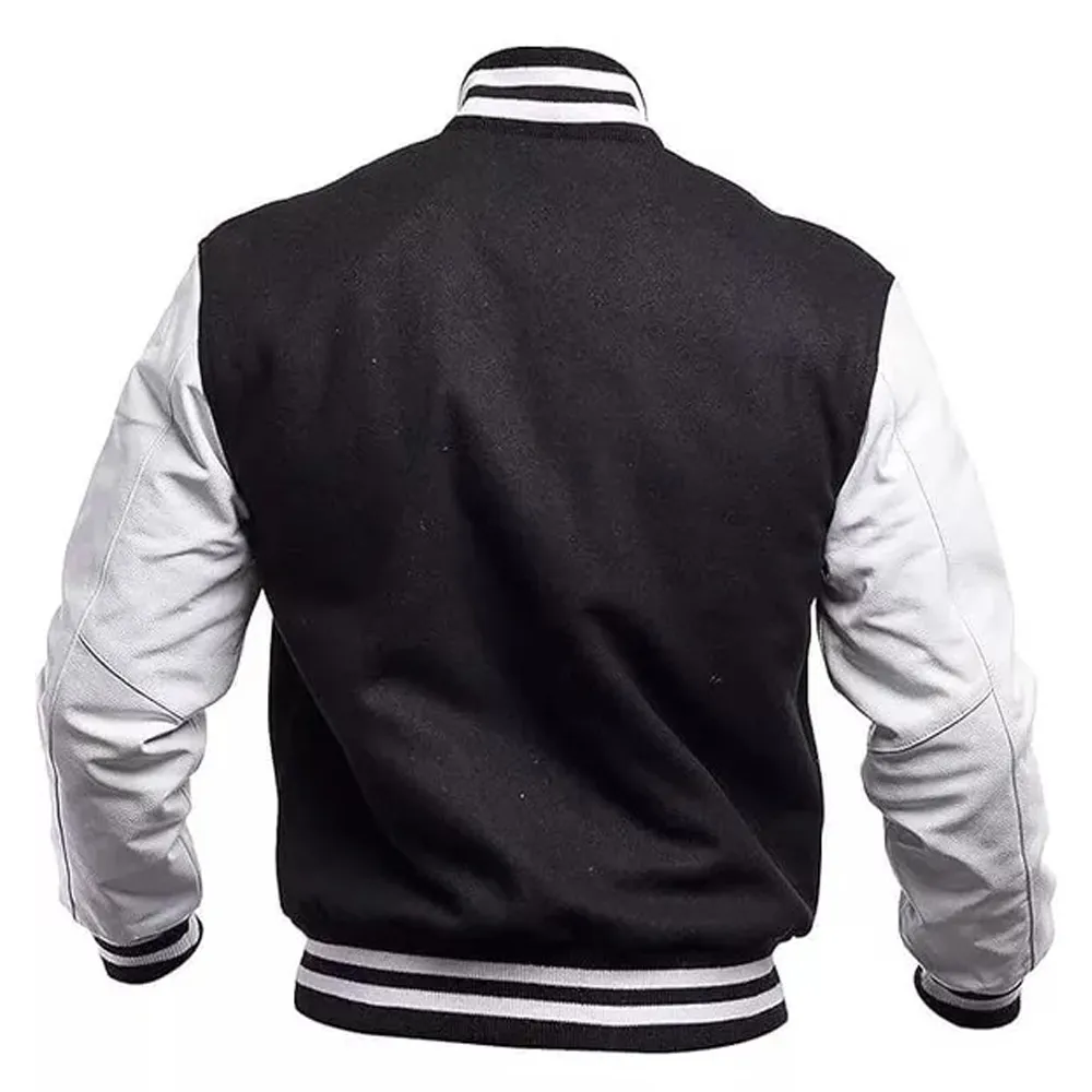 High School Black And White Varsity Letterman Jacket