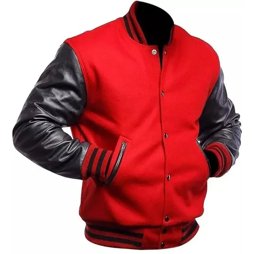 High School Red And Black Varsity Letterman Jacket