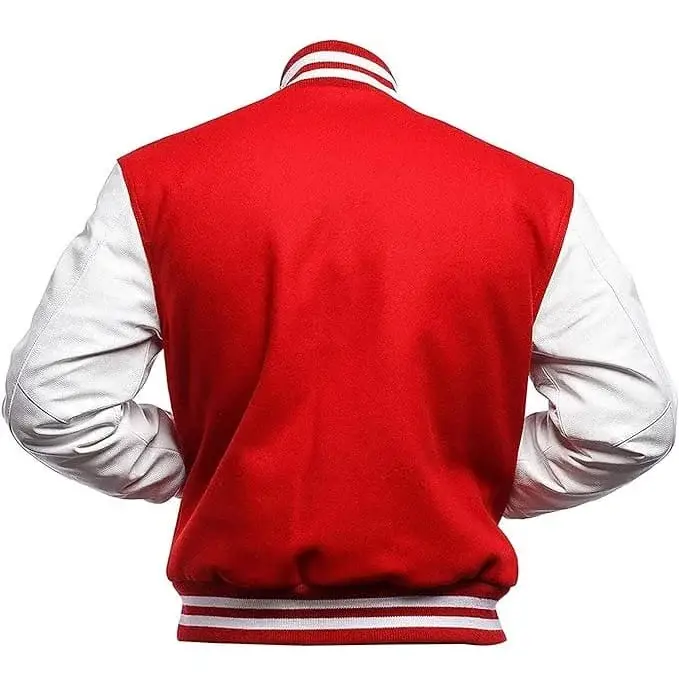 High School Red And White Varsity Letterman Jacket