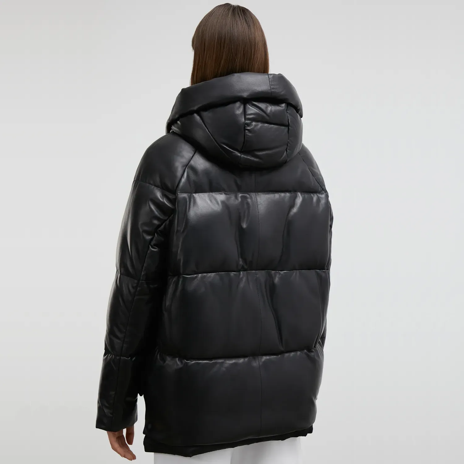 Womens-Black-Puffer-Jacket-With-Hood-Back