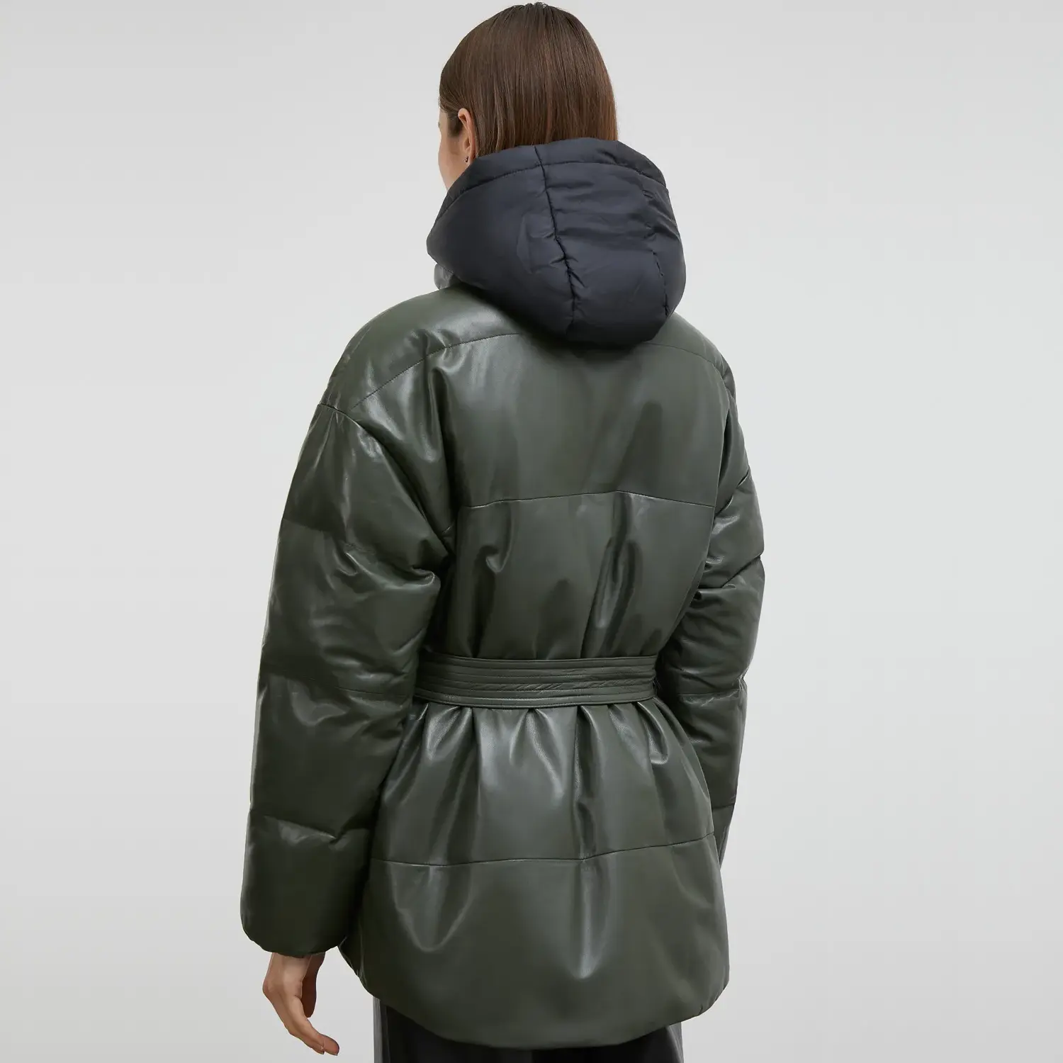 green-hooded-puffer-jacket-with-belt-for-womens