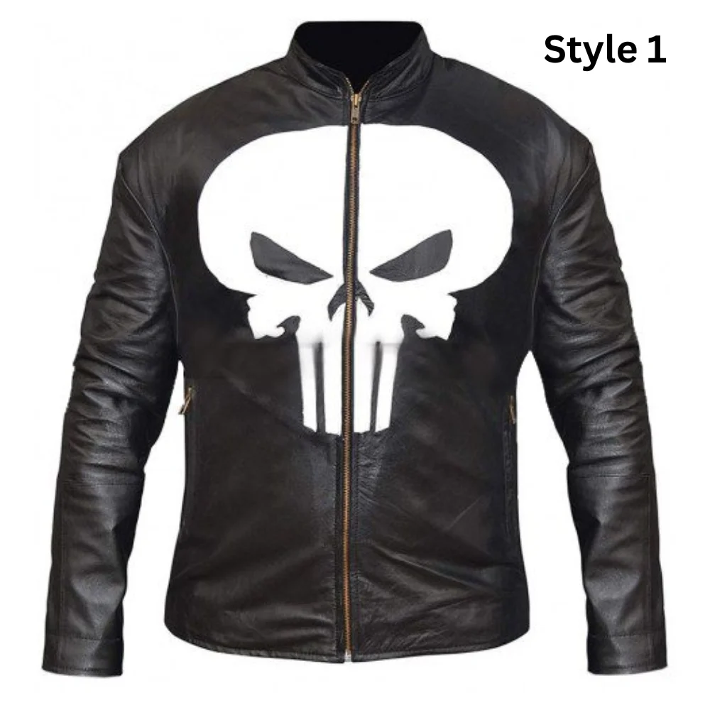 Black Leather Skull Jacket for Sale