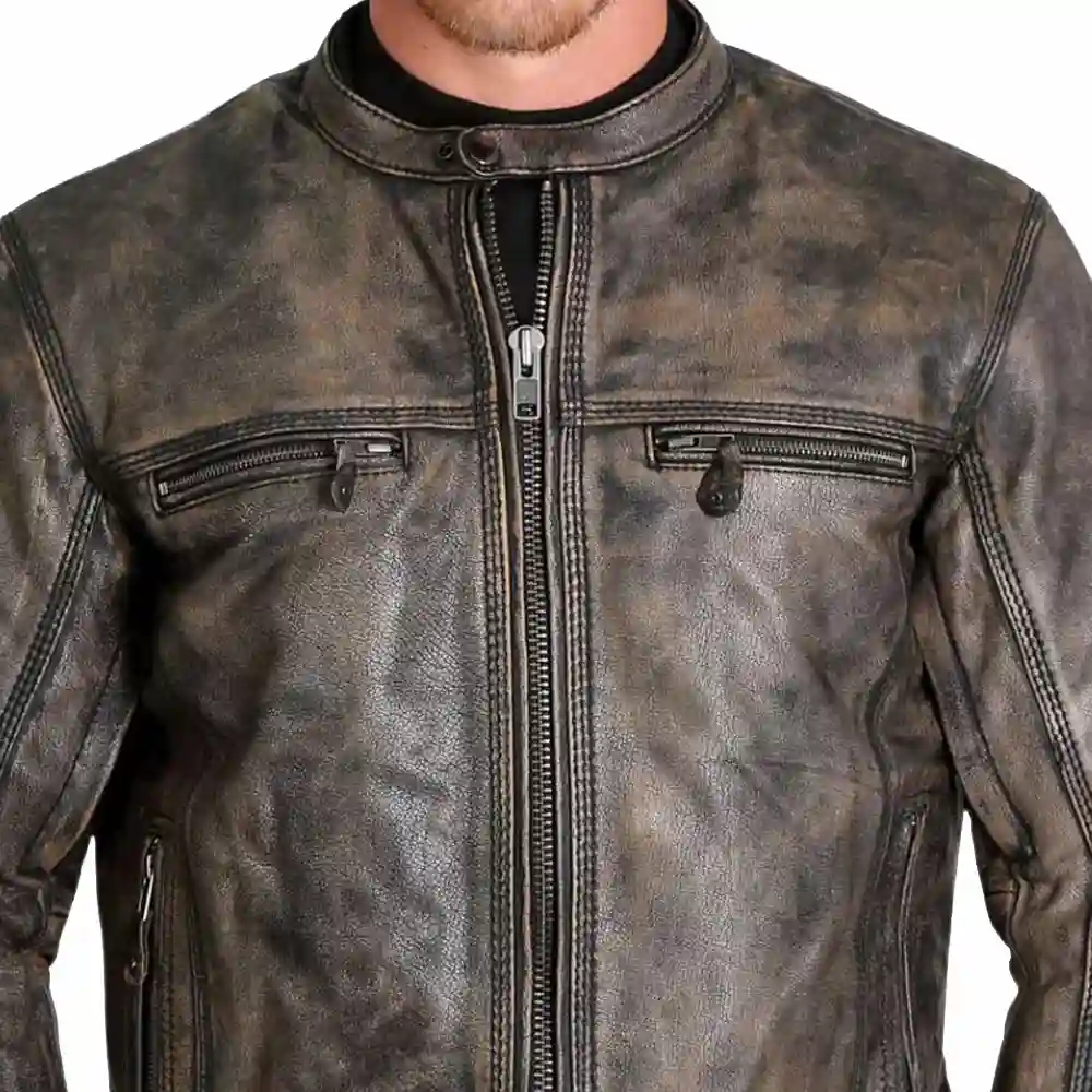 Men Distressed Leather Jacket Sale