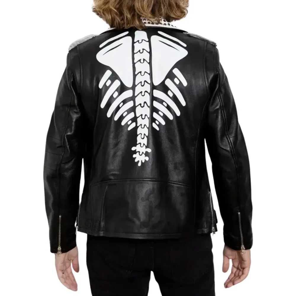 Skeleton Leather Biker Jacket for Sale