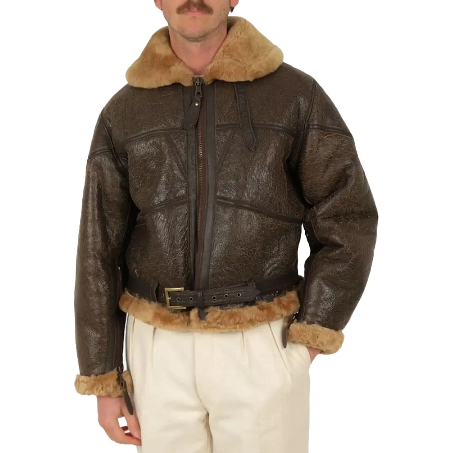 mens-shearling-brown-bomber-jacket-for-sale