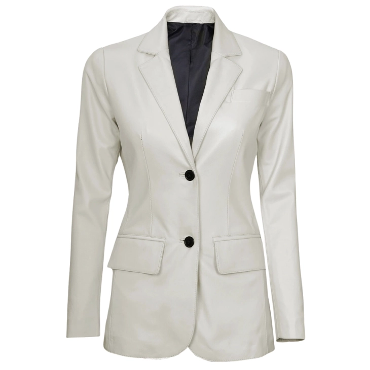 Two Button Womens Off White Blazer