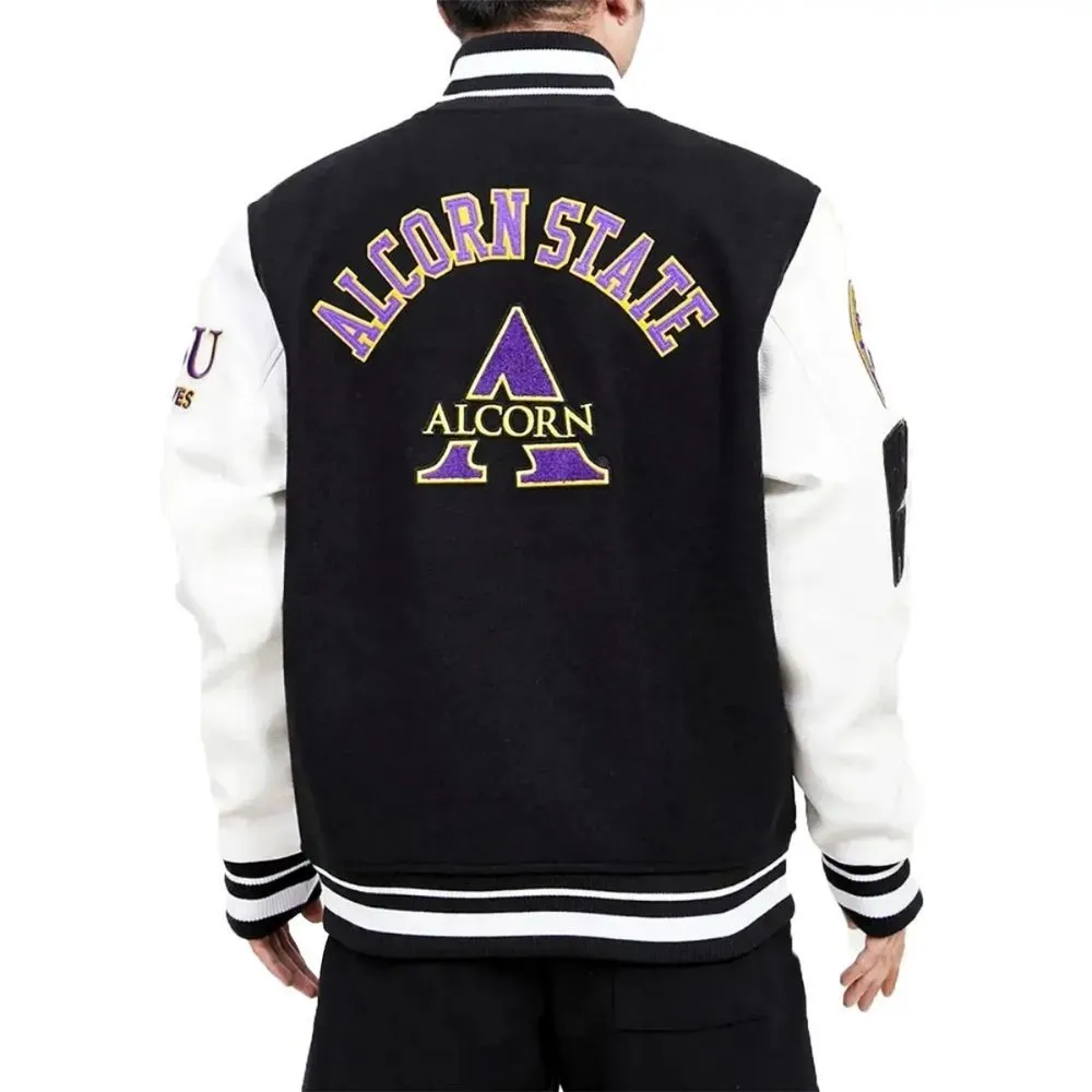 Alcorn State University Black & White Varsity Jacket