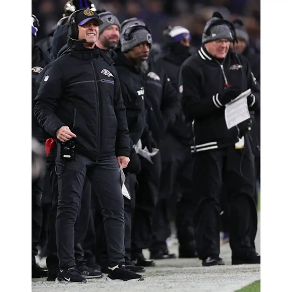 John Harbaugh Baltimore Ravens Jacket front